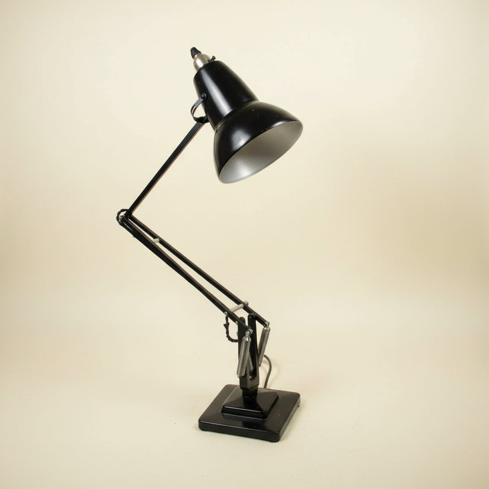 Vintage Anglepoise 1227 1960s Black Desk Lamp With Black Flex