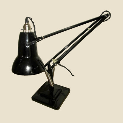 Vintage Anglepoise 1227 1960s Black Desk Lamp With Black Flex