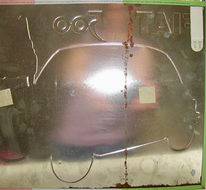 Vintage Steel Sign Of La Nuova 1957 Fiat 500 Commemorating Its Launch