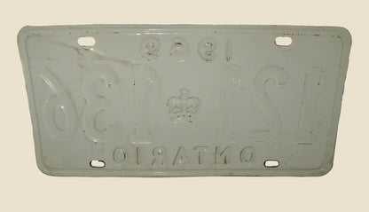 Vintage Metal Canadian Car Number Plate 1969 Ontario 121 136