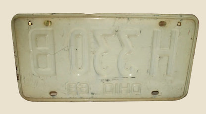 Vintage Metal American Car Number Plate 68 Ohio H 330 B