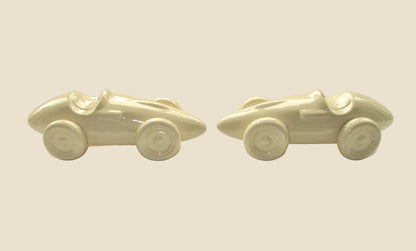 Vintage Vanwall F1 Classic Racing Car Pair Ceramic Bookends / Display Ornaments