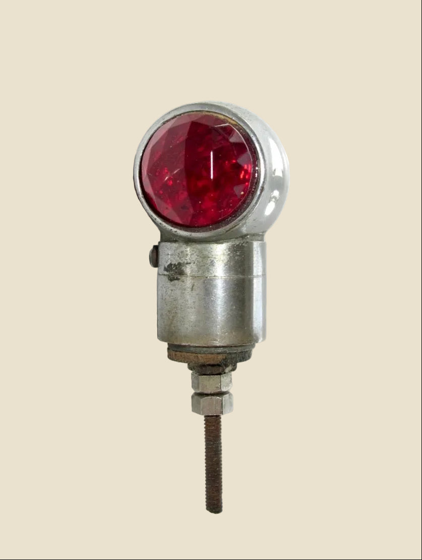 Antique Bicycle / Motorcycle Reflector With Two Glass Jewel Cut Lenses