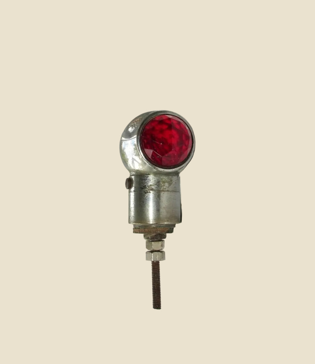 Antique Bicycle / Motorcycle Reflector With Two Glass Jewel Cut Lenses