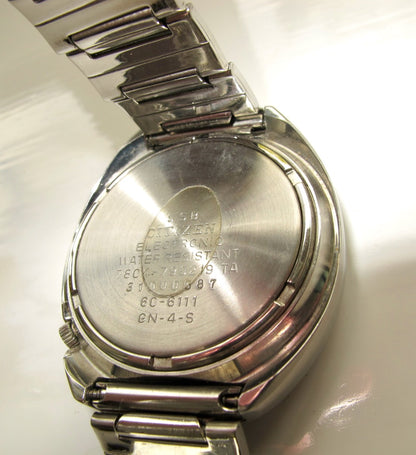 1970s Citizen Cosmotron 7804A Stainless Steel Vintage Automatic Electronic Watch