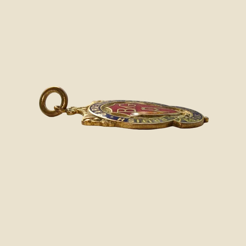 Vintage British Gardeners Association BGA Gilt Brass And Enamel Badge