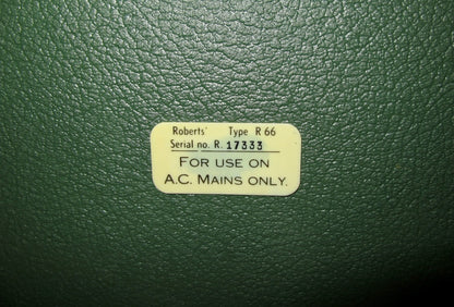 1950s Vintage Green Roberts R66 2 Waveband Valve Radio