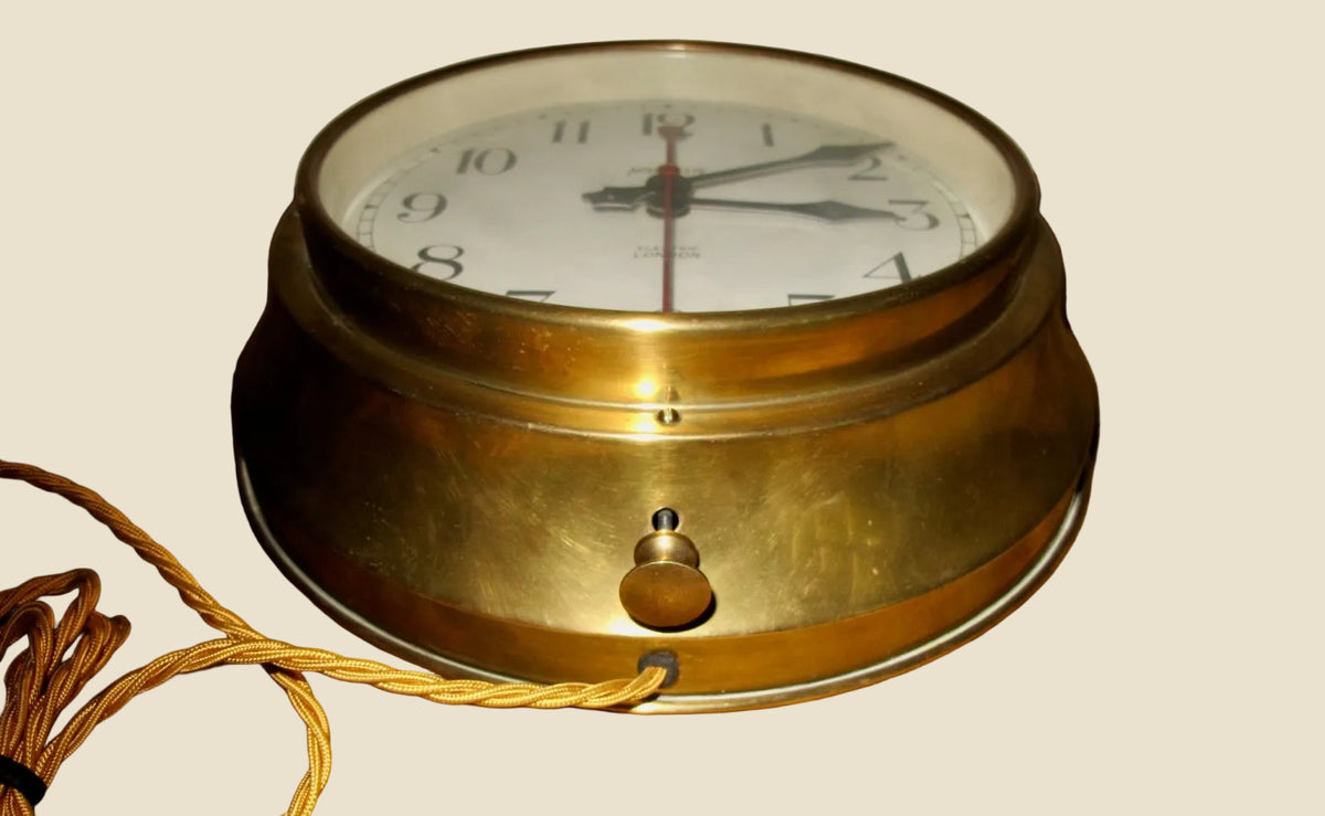 Vintage Electric London Magneta Brass Industrial Wall Clock