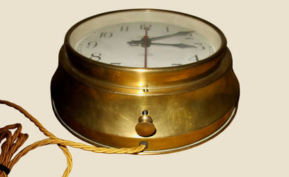 Vintage Electric London Magneta Brass Industrial Wall Clock