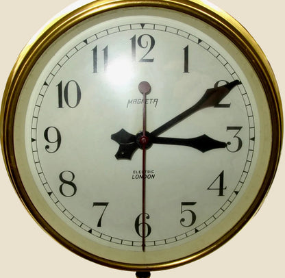 Vintage Electric London Magneta Brass Industrial Wall Clock