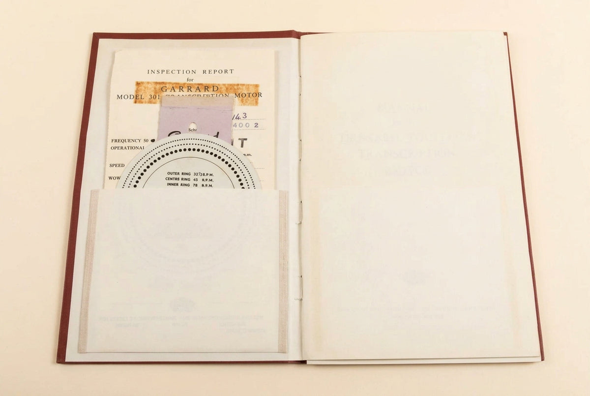 Manual For the Garrard Model 301 Transcription Motor