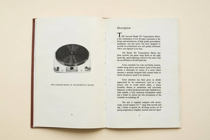 Manual For the Garrard Model 301 Transcription Motor