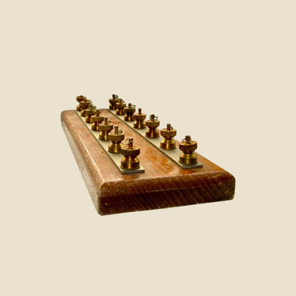 Antique GPO Telegraph Terminal Block / 14-Way Busbar Marked With A Crown and 71