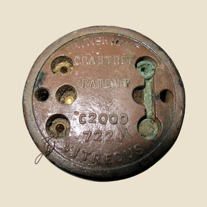 Vintage Crabtree Brass / Brown Ceramic British Toggle Light Switch Patent C2000