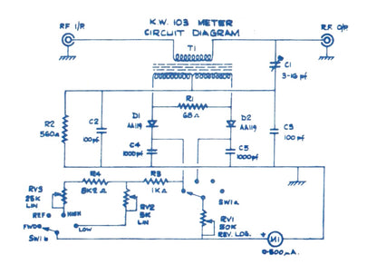 Decca KW Electronics KW103 SWR / PWR  Meter With 52 Ohm Impedance