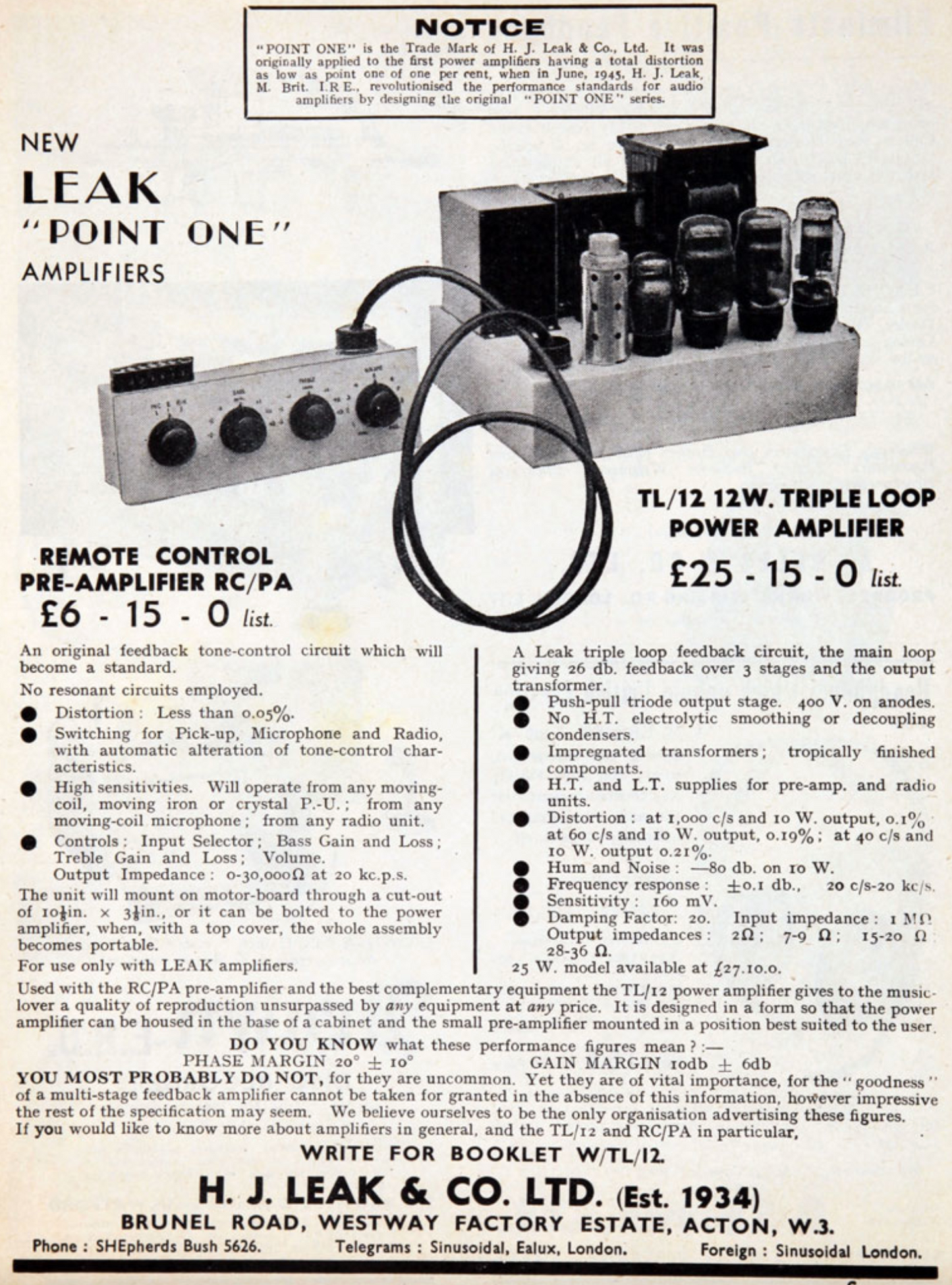 1950s Leak Valve Tuner VS 6kHz to 24 kHz To Match the Leak Point One Amplifier