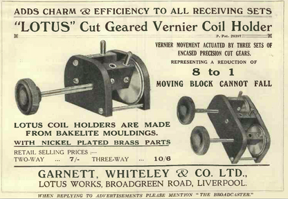 1926 Lotus Three-Way Vernier Coil Holder For A Wireless TRF Set