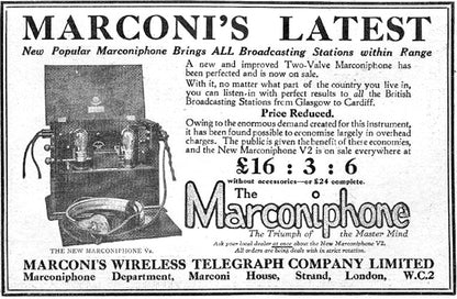 1920s Concerning the Marconiphone Instruction Book for Two Valve Model. The Marconi V2