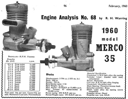 Vintage Merco 35 Model Aircraft Engine