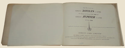 Original 1952 Jowett Javelin & Jupiter List Of Spare Parts / Catalogue