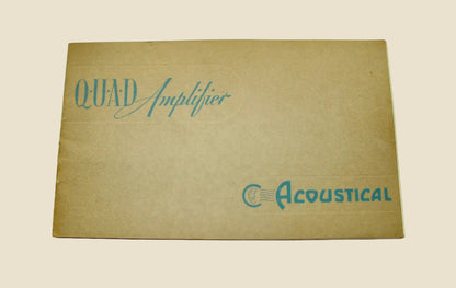 Original Acoustical Quad Amplifier Instruction / Specification Manual
