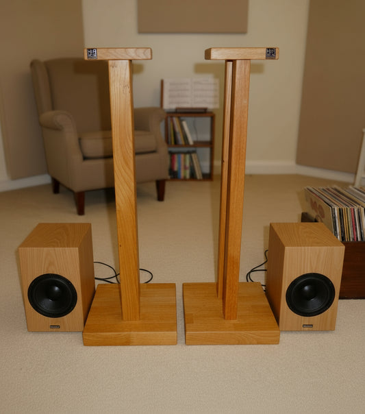 Preowned HiFi Rack Duet Solid Oak Speaker Stands