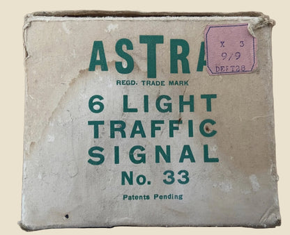 Vintage British ASTRA Metal 6-Light Traffic Signal Toy No.33 In Its Original Box