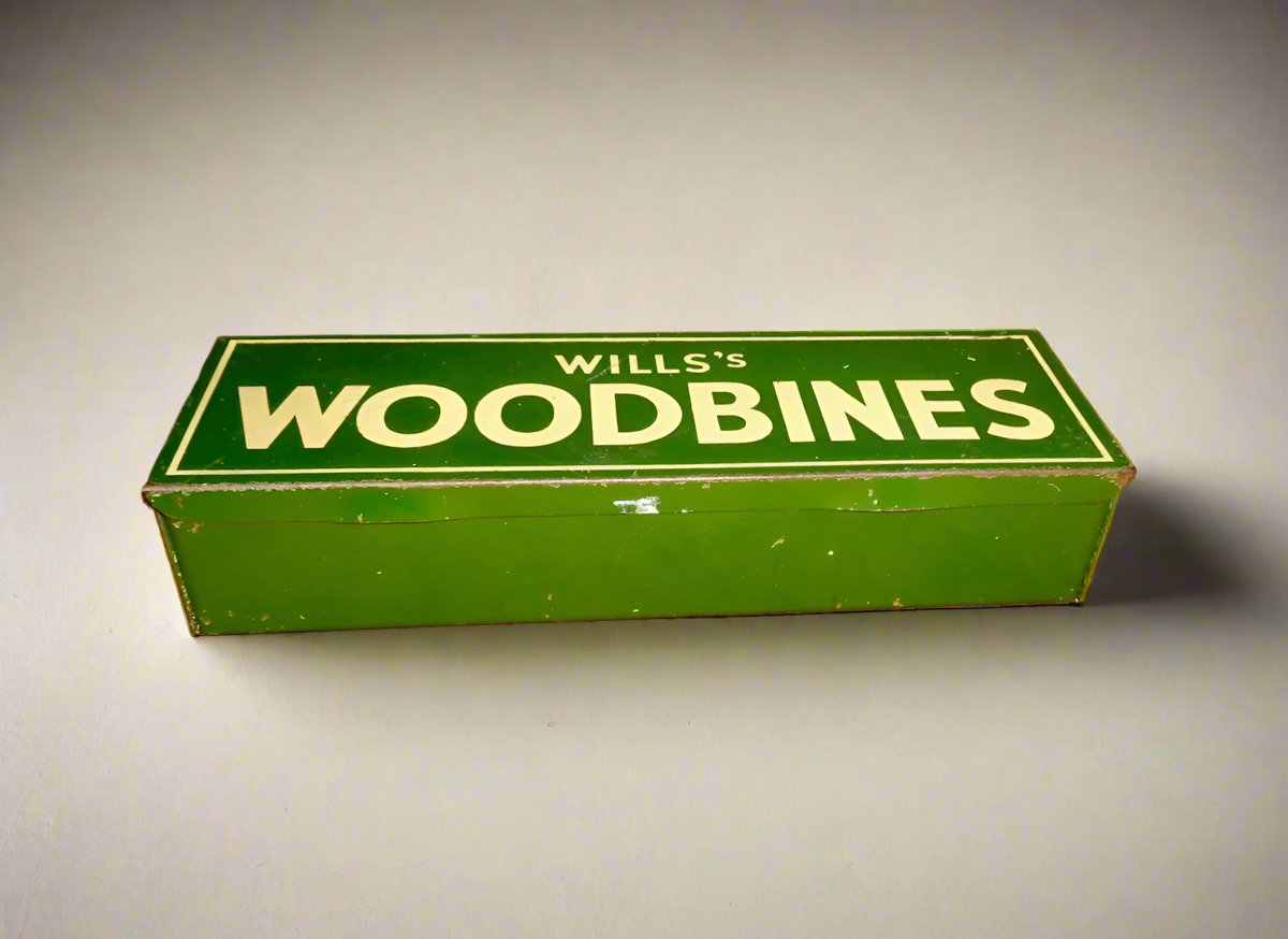 Set of 28 Wills's Woodbine Dominoes Empire Size In A Green Tin Box