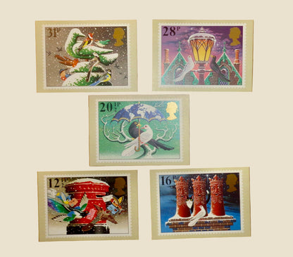 Set of Five PHQ 71 Postcards Of Christmas 1983 Stamps Designed by Tony Meeuwissen