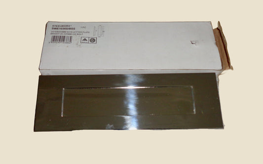 Steelworx Bright Stainless G316 Letter Plate SWE 1036S/BSS 257x80x3mm. 220mm C/C Bolt