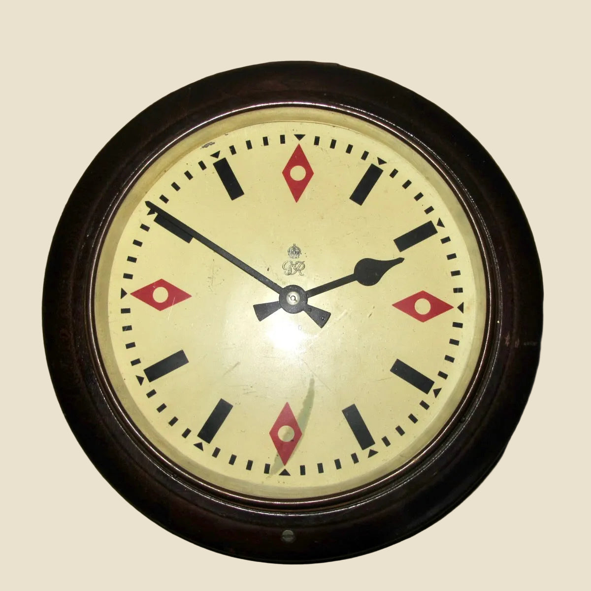 Vintage 10 Inch GPO No.34A George VI Electric Slave Wall Clock