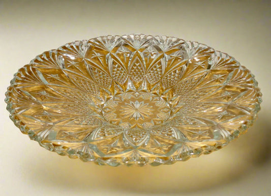 Vintage 13 Inch Circular Glass Fruit Dish Table Decoration By Luxhem De Veropa