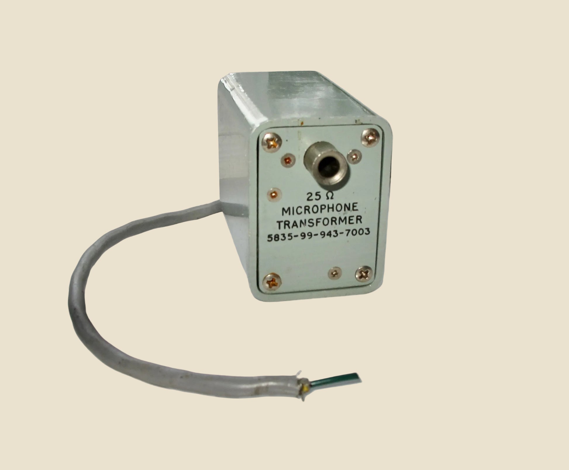 Vintage 25 Ohm British Military Microphone Transformer NATO No. 5835-99-943-7003
