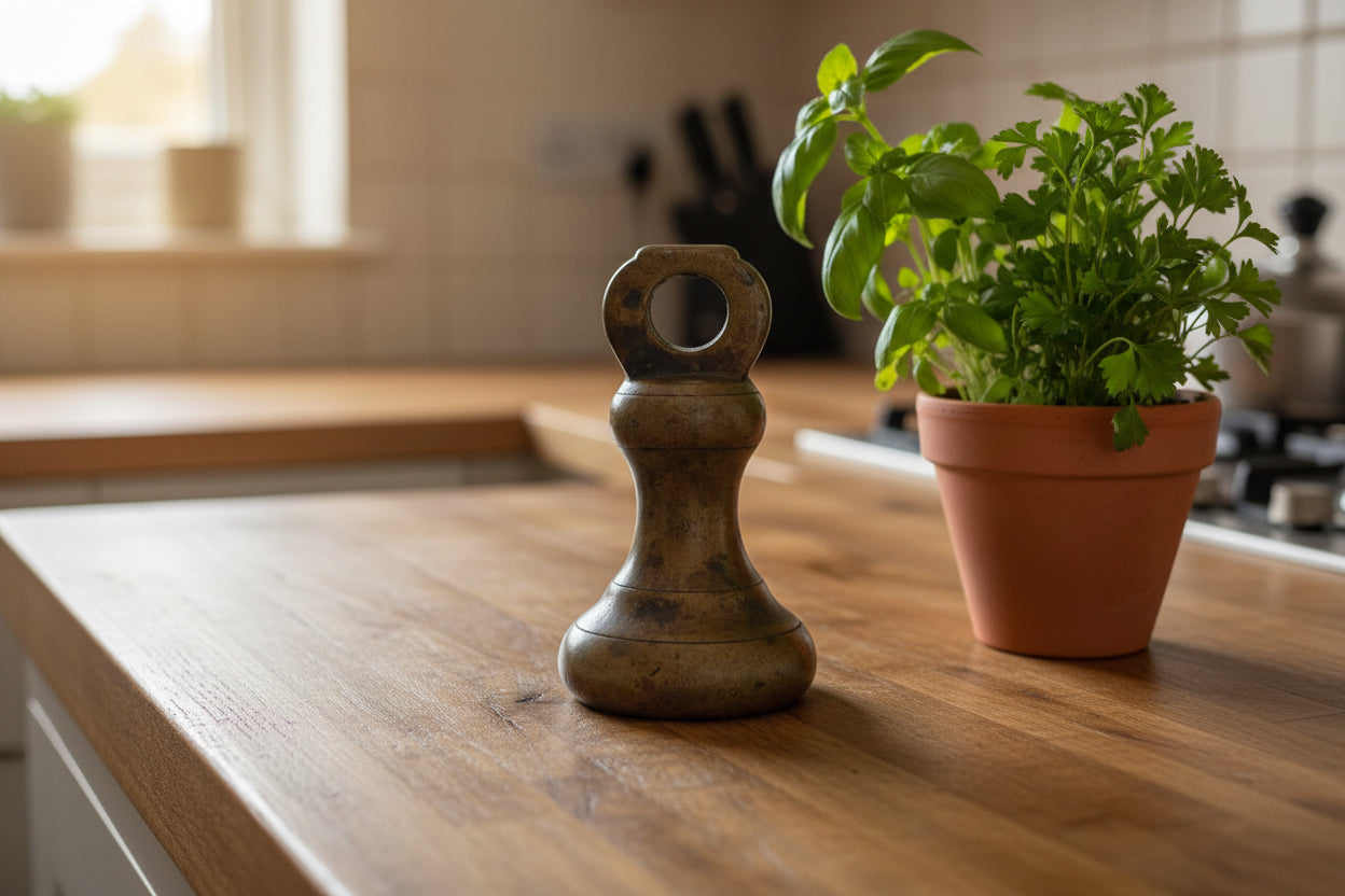 Vintage 8oz Brass Imperial Scale Bell Weight