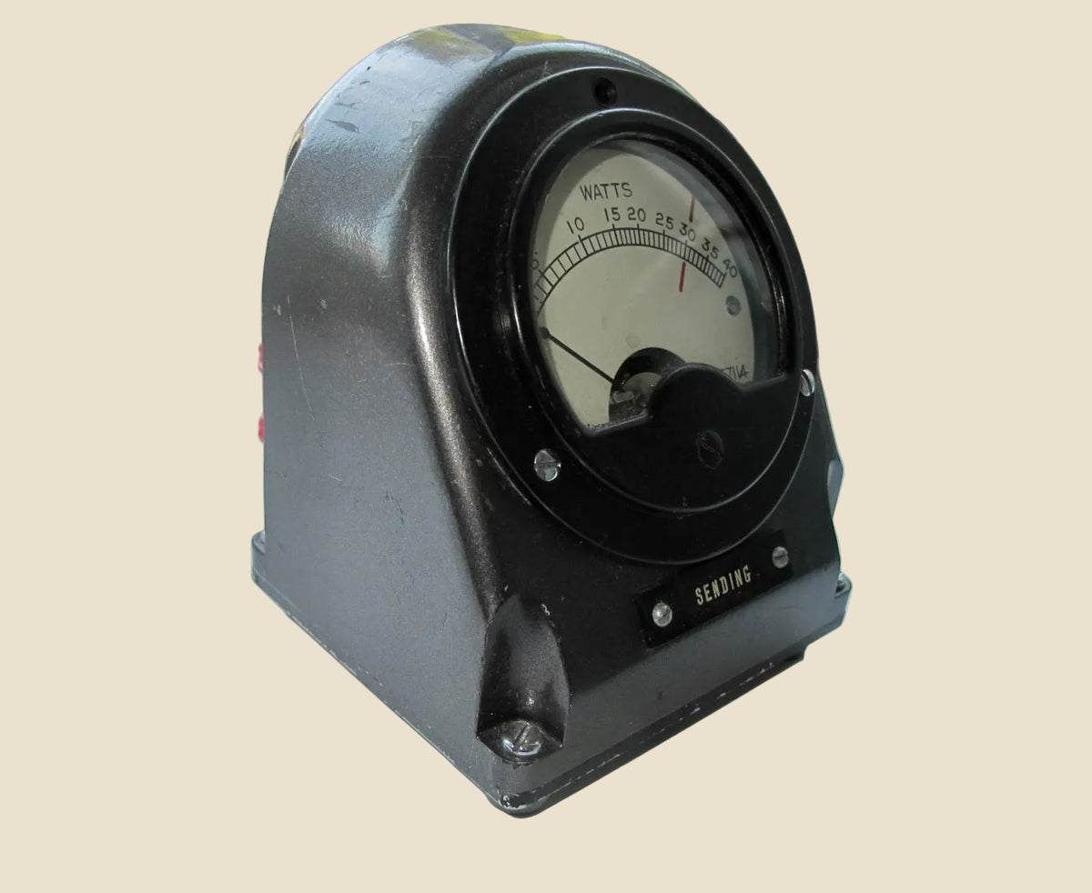 Vintage Analogue Watt Test Meter In a Case Used in RF Radio Transmissi ...