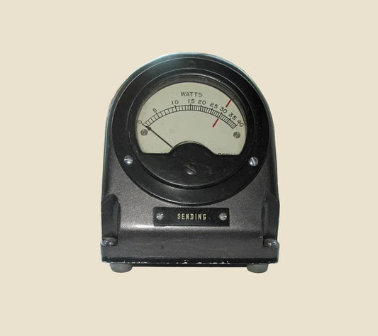 Vintage Analogue Watt Meter Used in RF Radio Transmission Sending