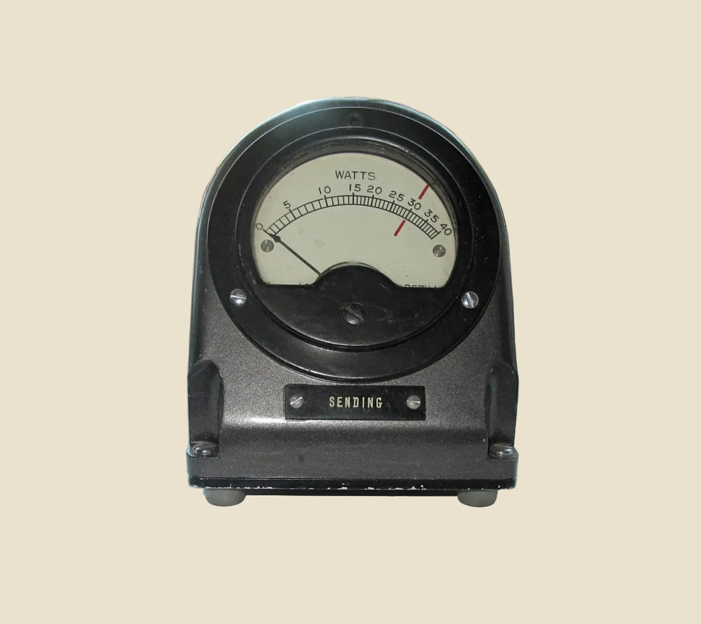 Vintage Analogue Watt Test Meter In a Case Used in RF Radio Transmissi ...
