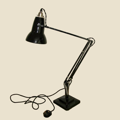 Vintage Anglepoise 1227 1960s Black Desk Lamp With Black Flex