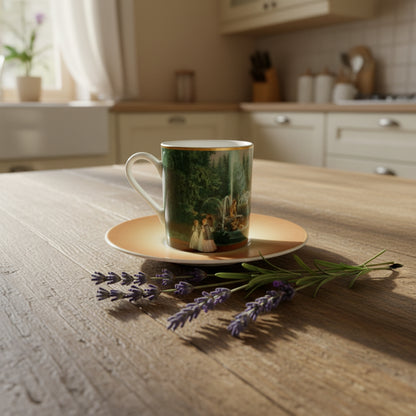 Boxed Goebel Espresso Cup And Saucer Printed With V Sadovnikov Peterhof Palace