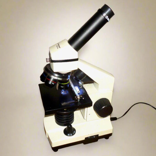 Vintage Bresser Biolux AL Microscope 20x to 1280x In a Transit Case With Accessories