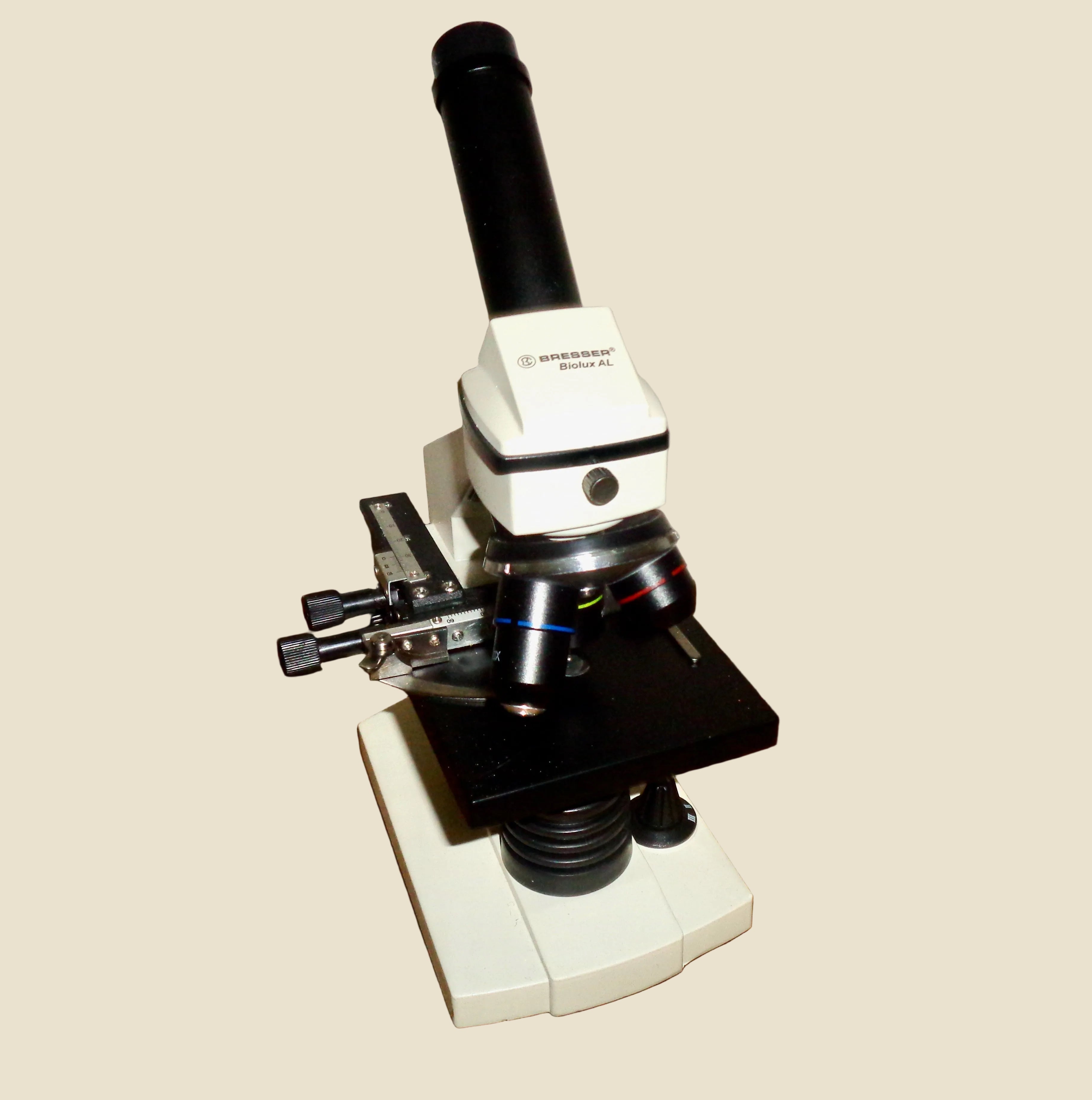 Vintage Bresser Biolux AL Microscope 20x to 1280x In a Transit Case Wi ...