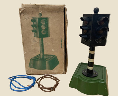 Vintage British ASTRA Metal 6-Light Traffic Signal Toy No.33 In Its Original Box
