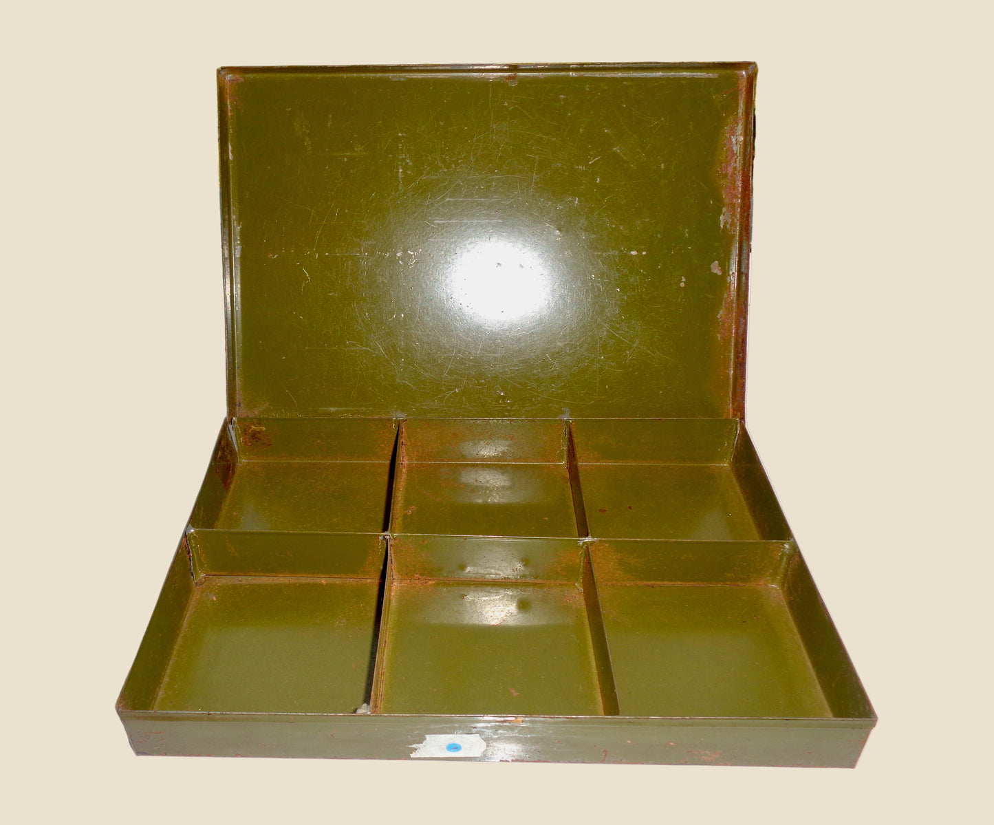 Vintage British Army Electrical Components / Hardware Spares Tin With Hinged Lid
