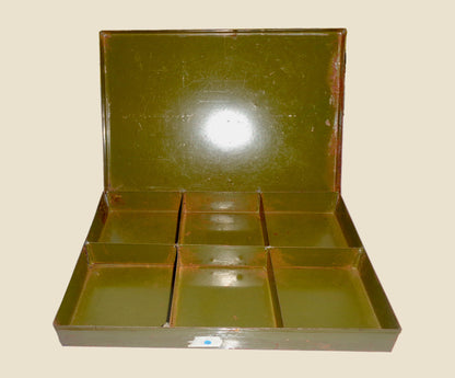 Vintage British Army Electrical Components / Hardware Spares Tin With Hinged Lid
