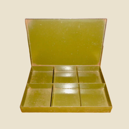 Vintage British Army Electrical Components / Hardware Spares Tin With Hinged Lid 