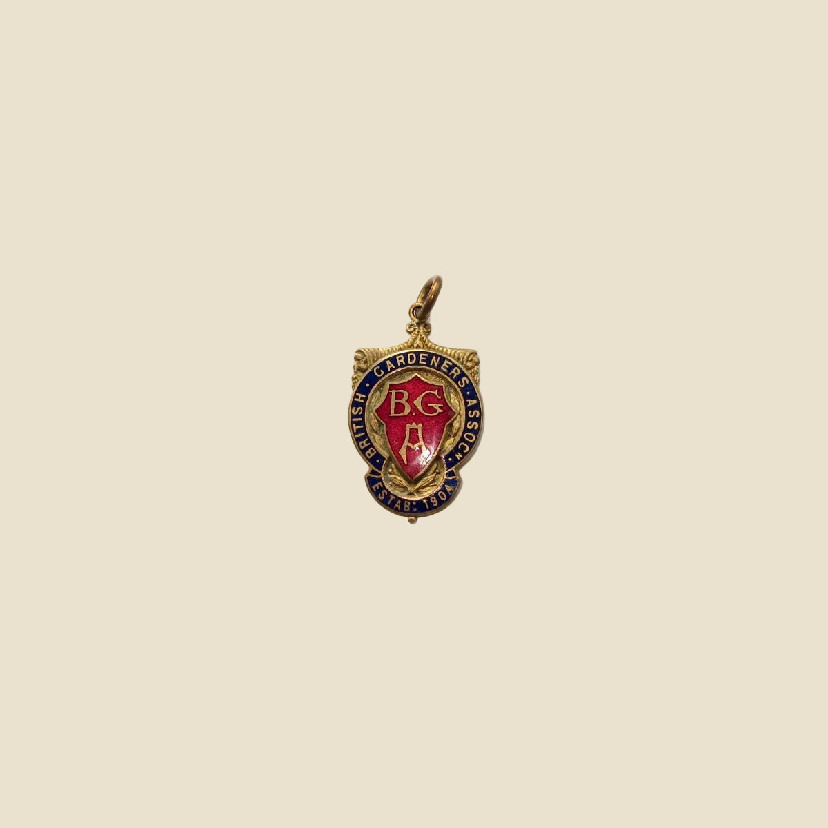 Vintage British Gardeners Association BGA Gilt Brass And Enamel Badge