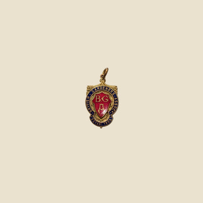 Vintage British Gardeners Association BGA Gilt Brass And Enamel Badge