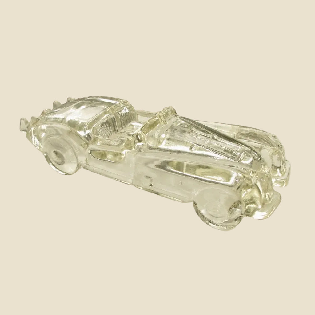 Vintage Cast Glass Jaguar XK120 OTS Jaguar Car Desk Paperweight