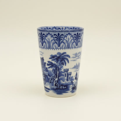 Vintage Cauldon Ware Triumphal Chariot Pottery Beaker With Blue And White Transfer Print