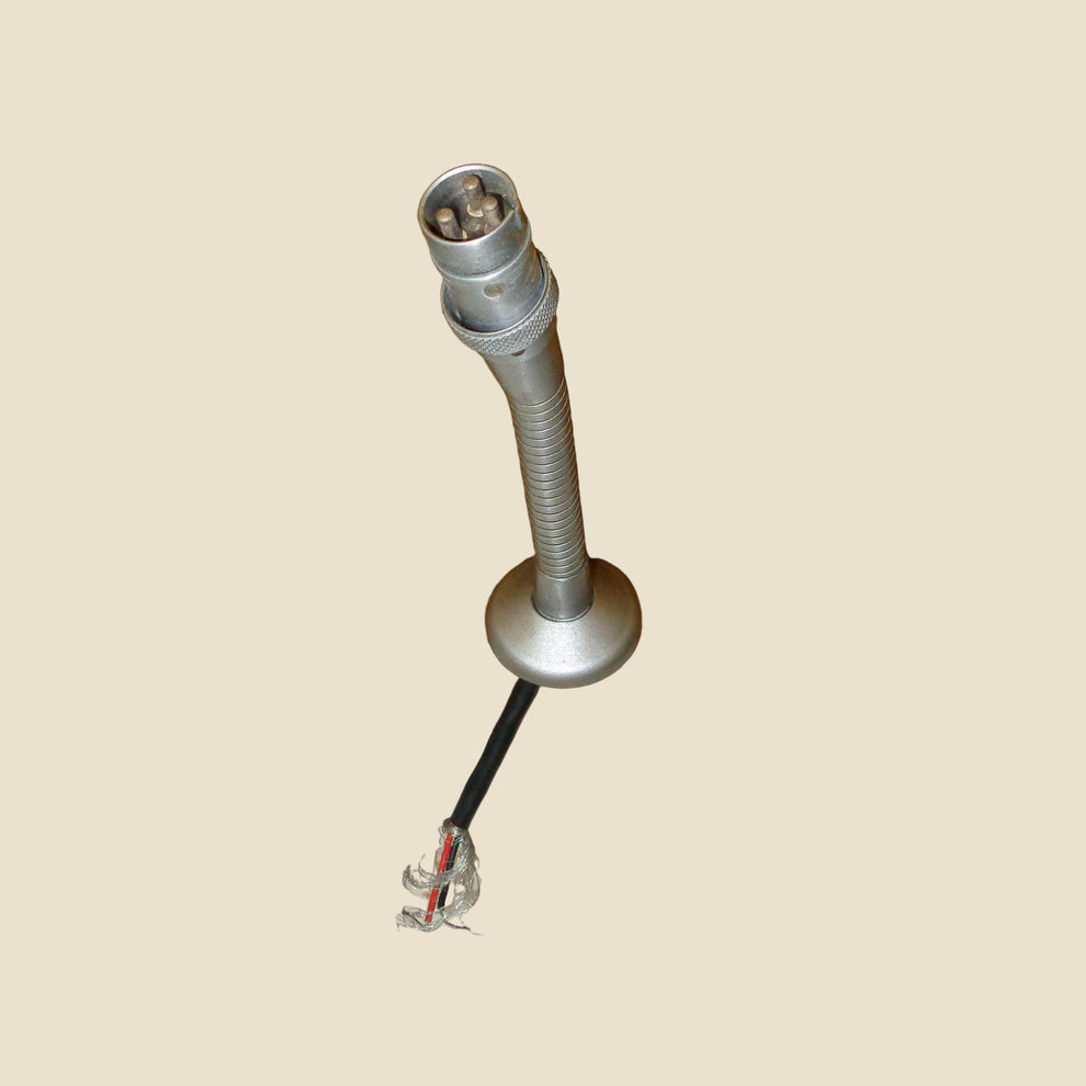 Vintage Chrome Gooseneck Flexible 3-Pin Microphone Connector with Base ...